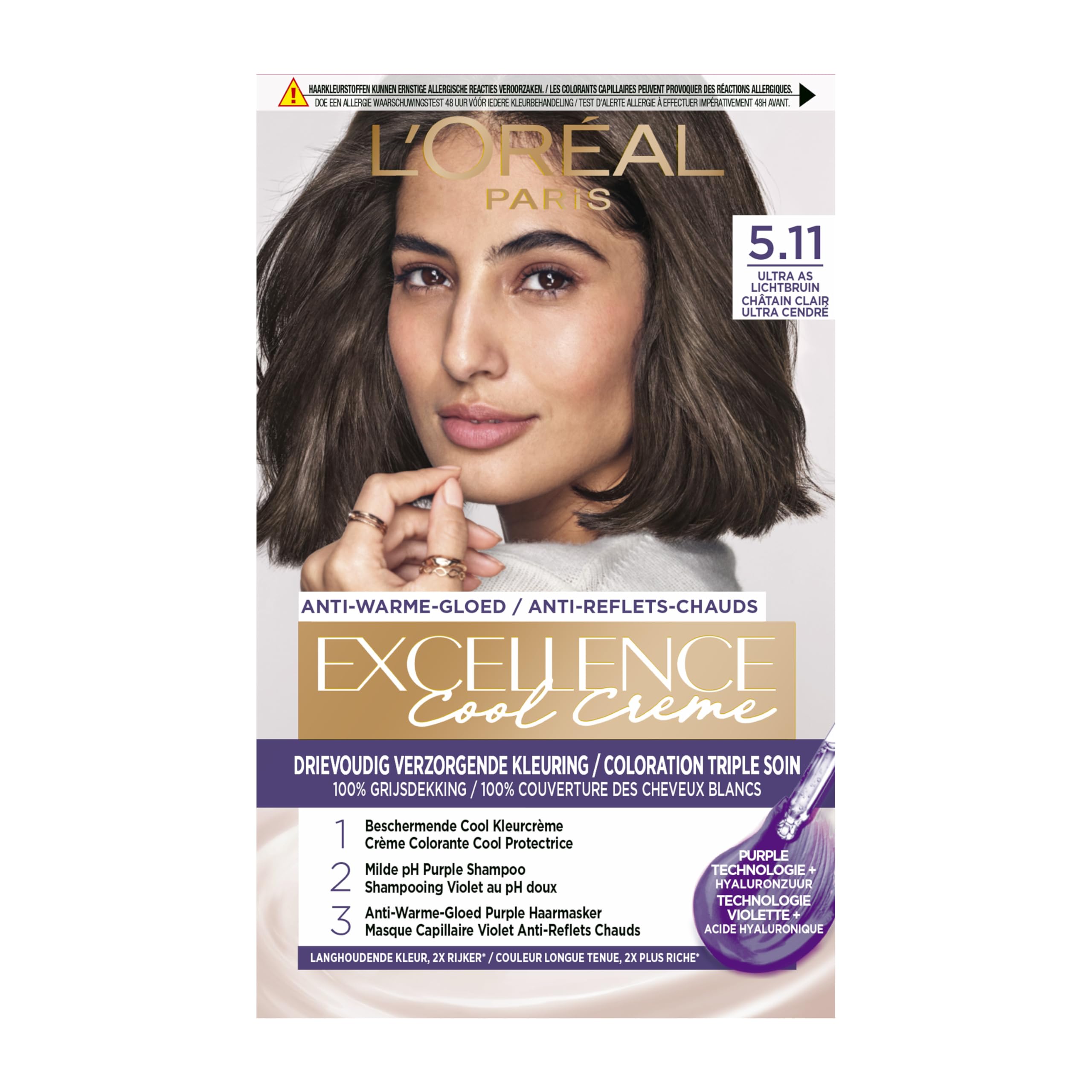 L'Oreal Paris Excellence Cool Crème Light Chestnut Ultra Ash 5.11